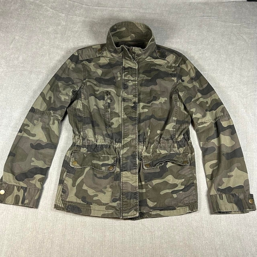 Love Tree Camo Utility Jacket Green Camouflage Field Coat Womens Large 8828JS